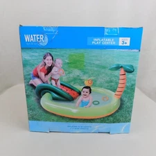 Inflatable Toddler Kiddie Pool Play Center Slide Sprinkler Ring Toss #C688