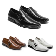 Men Dress Shoes Slip On Business Square Toe Oxford Loafer Shoes Wedding Shoes US