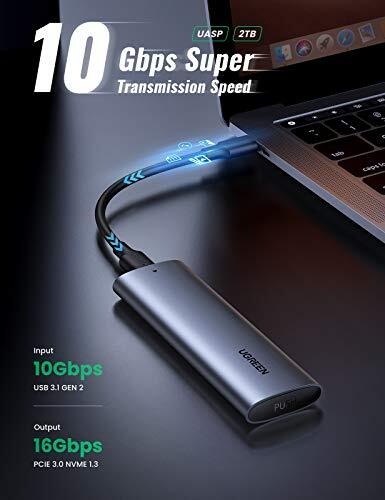 UGREEN M.2 NVMe SSD Enclosure, USB 3.2 Gen 2 10Gbps NVMe External Enclosure - 第 2/5 張圖片