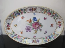 DRESDEN Schumann Bavaria Floral EMPRESS 14 1/2" Oval Serving Dish PLATTER Tray