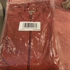 Vintage SCANDIA WOODS Full Zip jacket  Men’s Large L/S  Red Polyester Fleece NEW