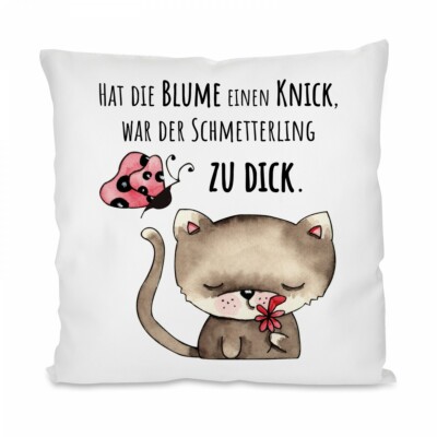 Herzbotschaft  Kissen mit Motiv Modell: Hat die Blume einen Knick