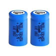 2 x 3.7V 1/2AA Lithium Batteries ICR 14250 Rechargeable 300mAh Battery Flat Top