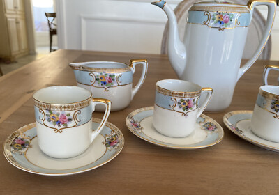 Vintage Noritake Demitasse Tea Coffee Set - Service for 4 - Floral
