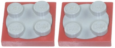 Missing Lego Brick 3680c01 rot & altgrau x 2 Plattenspieler 2 x 2 Platte mit Oberteil (Com