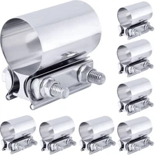 2.25 "Exhaust Clamp,2 1/4" Butt Joint Band Clamp Sleeve Coupler Stainless Steel