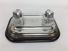 Vintage Barker Ellis Silver Inkwell Stand