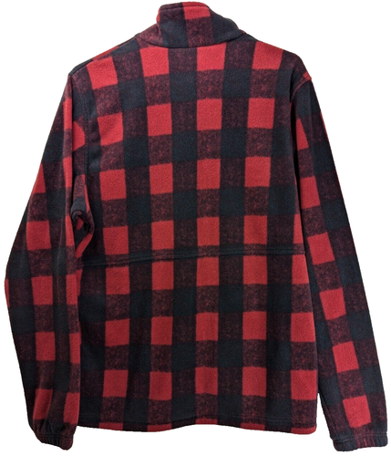 Columbia Mens Steens Mountain Fleece Jacket Sm Buffalo Plaid Red Black Full Zip - Picture 6 of 6