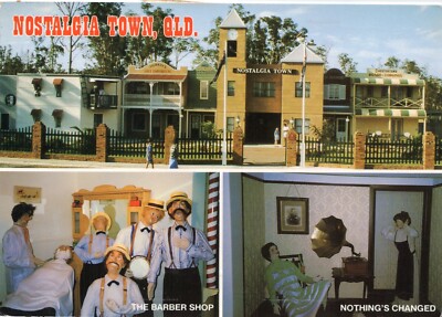 Postcard Nostalgia Town, Queensland Australia.  A Laugh at the Past . Multiview