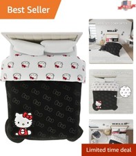 Official Hello Kitty Reversible Comforter - Super Soft Microfiber, Queen Size
