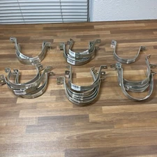 Lot Of 32 - 4.45” 108 mm Rigid Pipe Strap, 2 Holes Stainless Steel Tension Clip