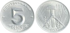  5 fenigów NRD 1953 E świeży stempel połysk (3)