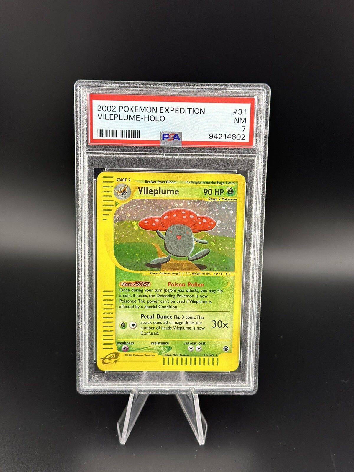 PSA 7 NEAR MINT Pokemon Vileplume Holo Rare 2002 Expedition #31/165