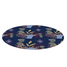 Round Mat Pad under Office Chair Desk Carpet Protector Greek statuettes fi 100