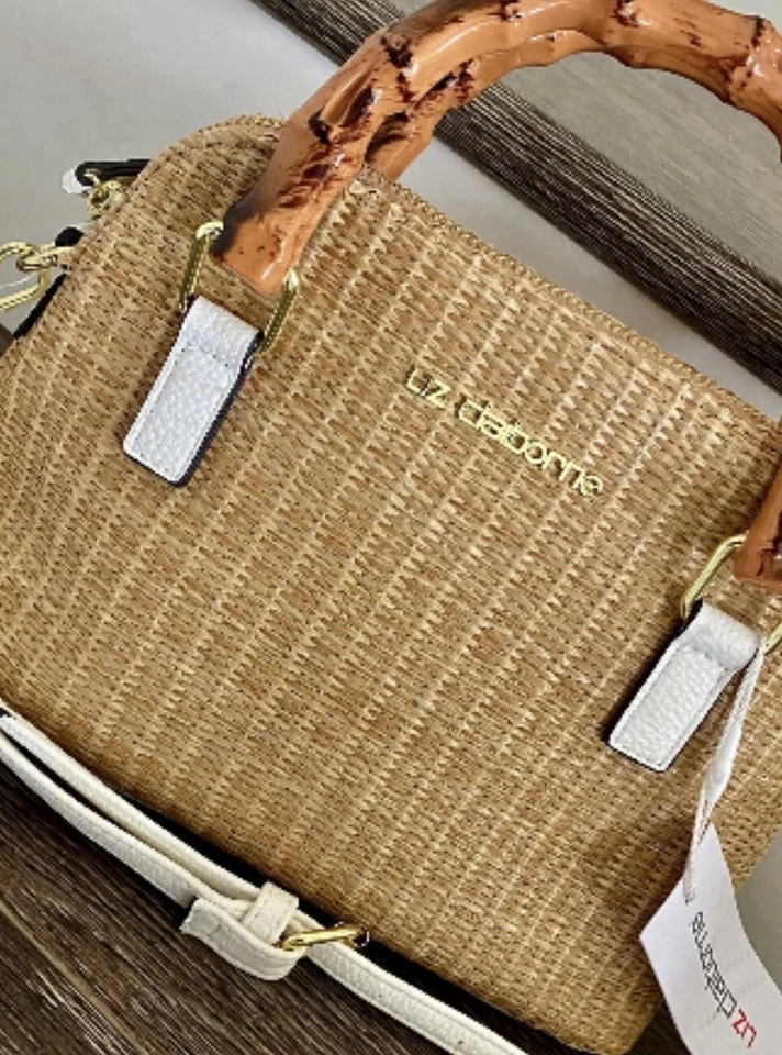 Mini Cartera de Paja Liz Claiborne LC Maggie Correa para el Hombro Desmontable Nueva con Etiquetas Foto 4 de 4