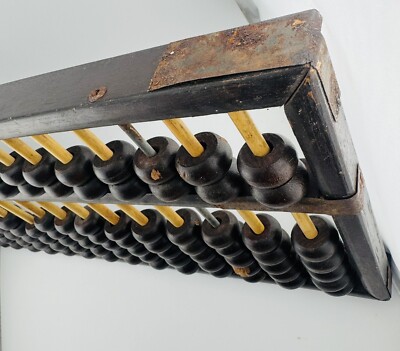 Antique Wooden Chinese Abacus Primitive Technique Frame