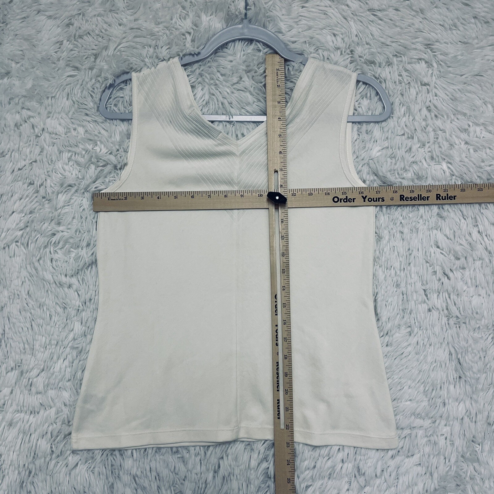 Pendleton Top Womens Cream Medium Minimalist V-Ne… - image 3