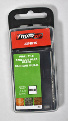 Roto Zip ZipBits Bit Wall Tile TC1 Carbide 1/8'' 2610016651 Tile Cut Tool