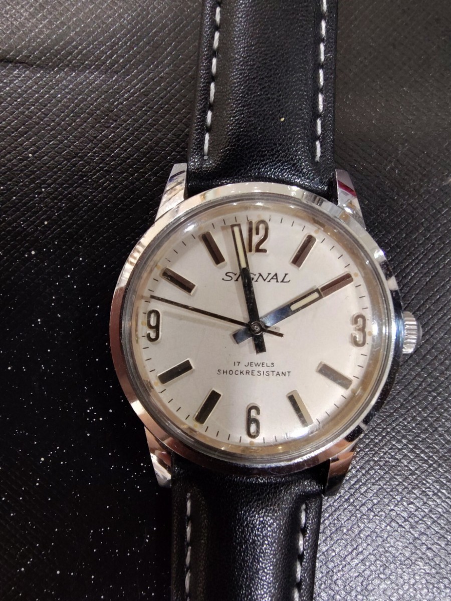 MEN'S 1960s SIGNAL 17 JEWELS MECHANICAL WIND UP WRIST WATCH | eBay