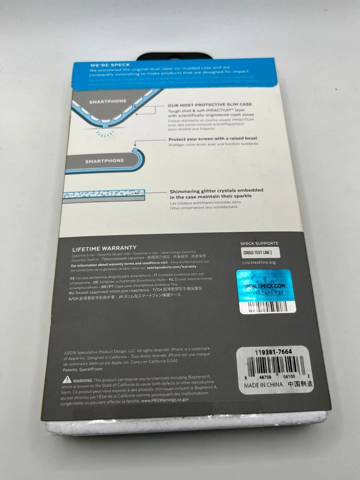 Speck Presidio Grip + Glitter Case for iPhone 8 Plus iPhone 7 Plus Peach Glitter - Image 3 of 4