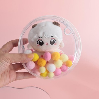 Plush Cotton Doll Storage Bag Keychain PVC Transparent Doll Show Organizer B^>d