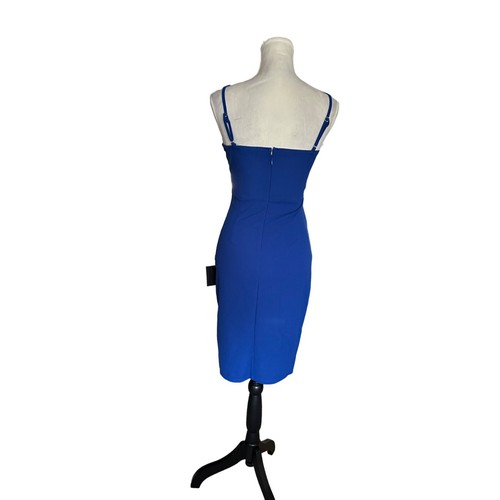 Lulus One-Shoulder Asymmetrical Midi Dress With Side Slit - Cobalt Blue Sz S NWT - Picture 5 of 11