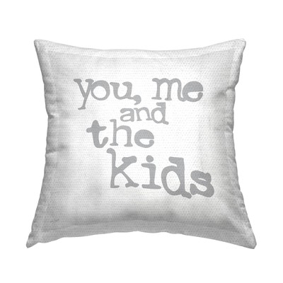 You Me and The Fun Typography Family Phrase Outdoor Printed Pillow, 18 x 18, ...