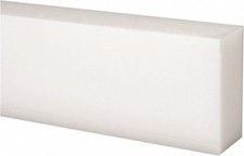 Made in USA Off-White Rectangular Acetal Bar, 12" Long x 2" Wide x 1 " High