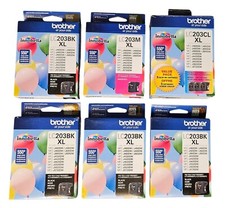 8 Genuine BROTHER LC203BK LC203M LC203Y LC203C XL Ink Cartridges Exp.2021-2024