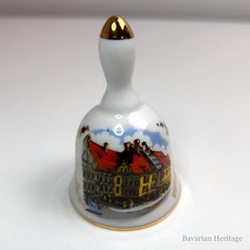 Kleiber Porzellan Glocke M&uuml;nchen Tischglocke 22 Karat Goldauflage Bavaria 7,5 cm