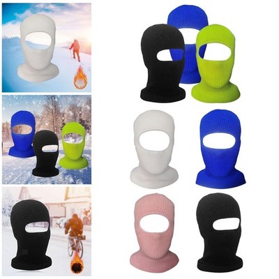 1 Loch Vollgesichts Skimaske Balaclava Haube Motocross Helm Wintermütze Fleece