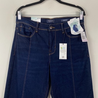 Curve Appeal High Rise Wide Leg Jeans Size 6 / 28 Dark Wash Blue