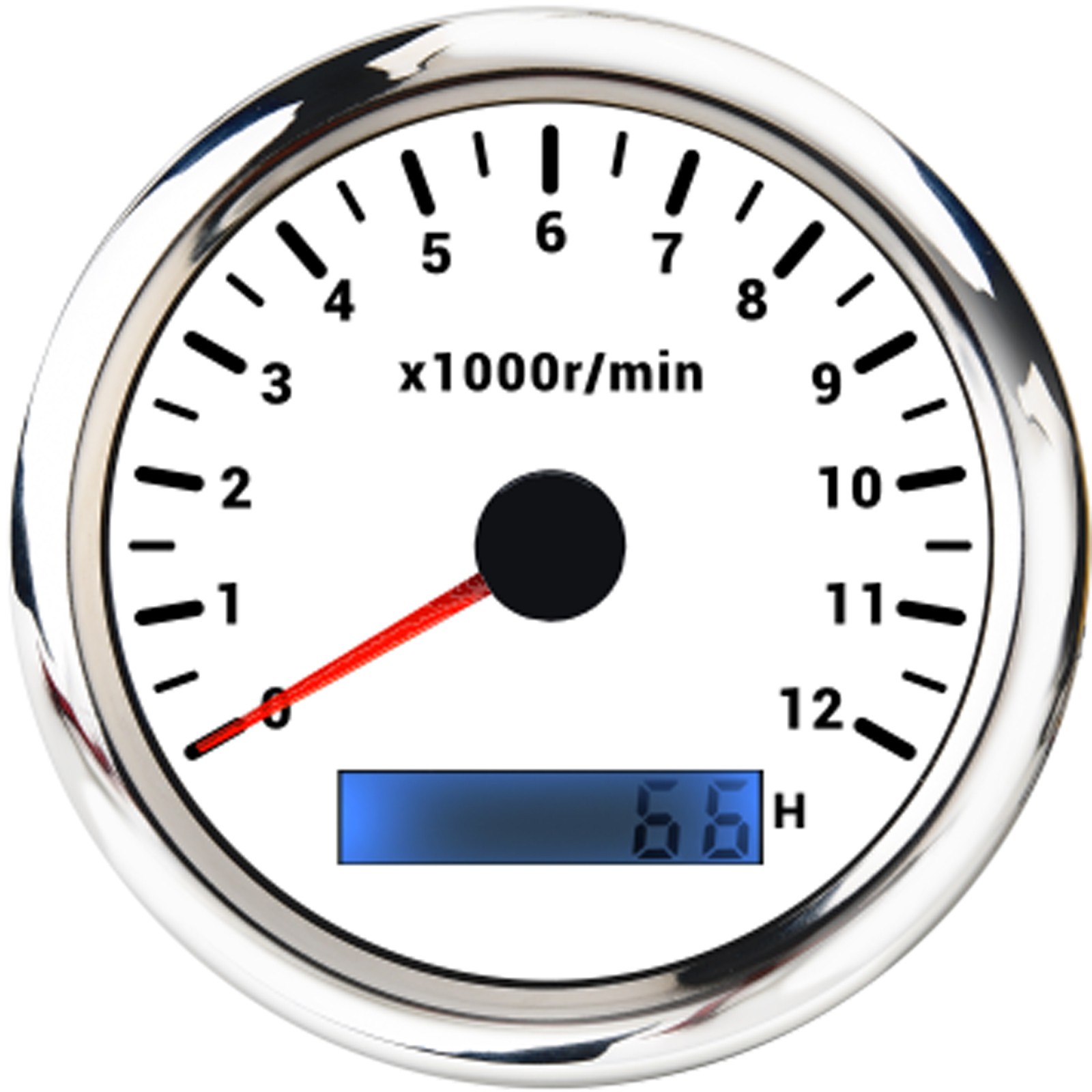 85mm White Tachometer Gauge 0-12000RPM Waterproof For Marine Boat Car Truck