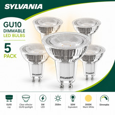 Sylvania GU10 Dimmable LED Bulbs 5W 350lm 50W Equivalent 3000K Warm White 5 Pack