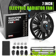 7" High Performance 12V Electric Slim Radiator Cooling Fan w/Mounting Kit Black