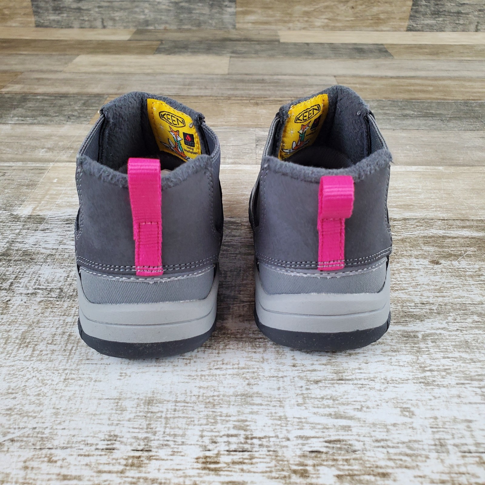 Stivali Keen Kootenay III Chelsea bambino taglia 8 grigio pelle slip on metà