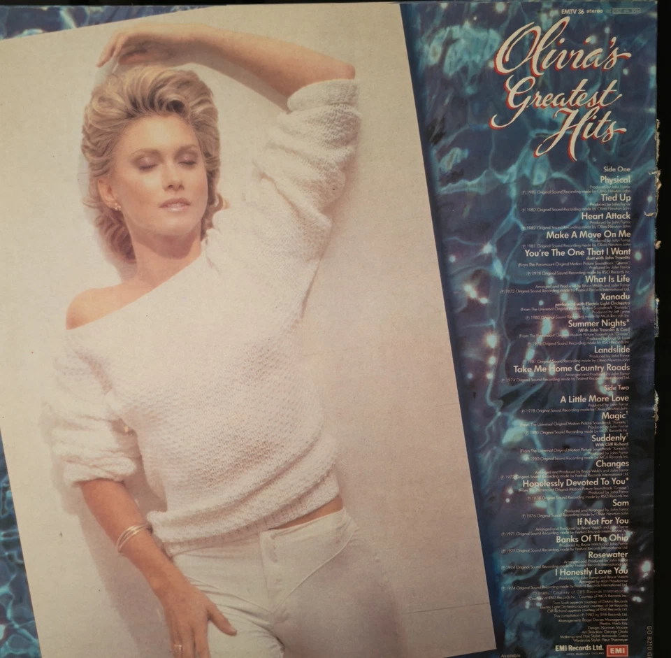 Olivia Newton-John Greatest Hits Vinyl Record EX/G+ EMTV36 1982 Foto 2 de 2