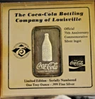 Vintage Coca Cola 1 oz .999 Silver Art Bar in Case