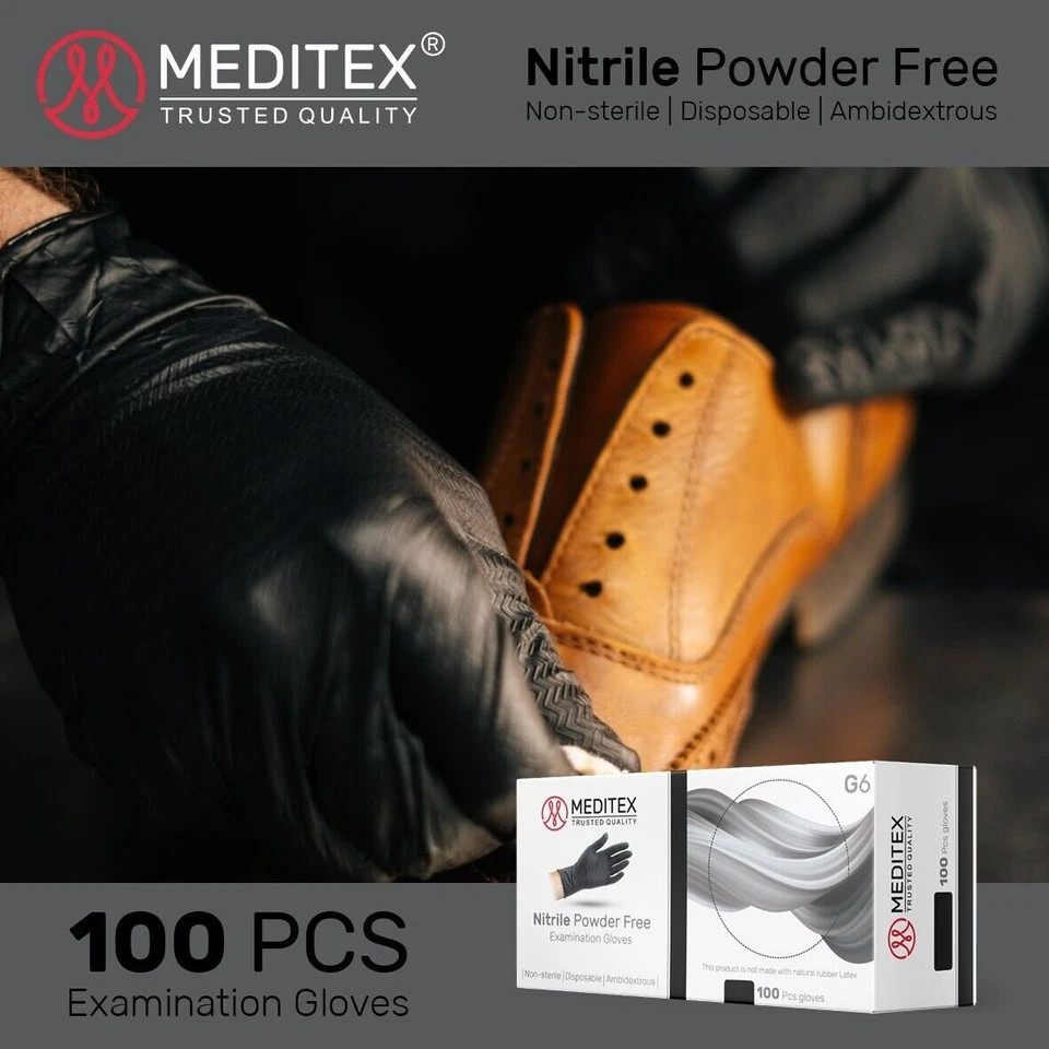 GUANTES DE NITRILO DE EXAMEN NEGROS DESECHABLES TATUAJE SIN POLVO 4MIL 1000 PIEZAS Foto 3 de 4