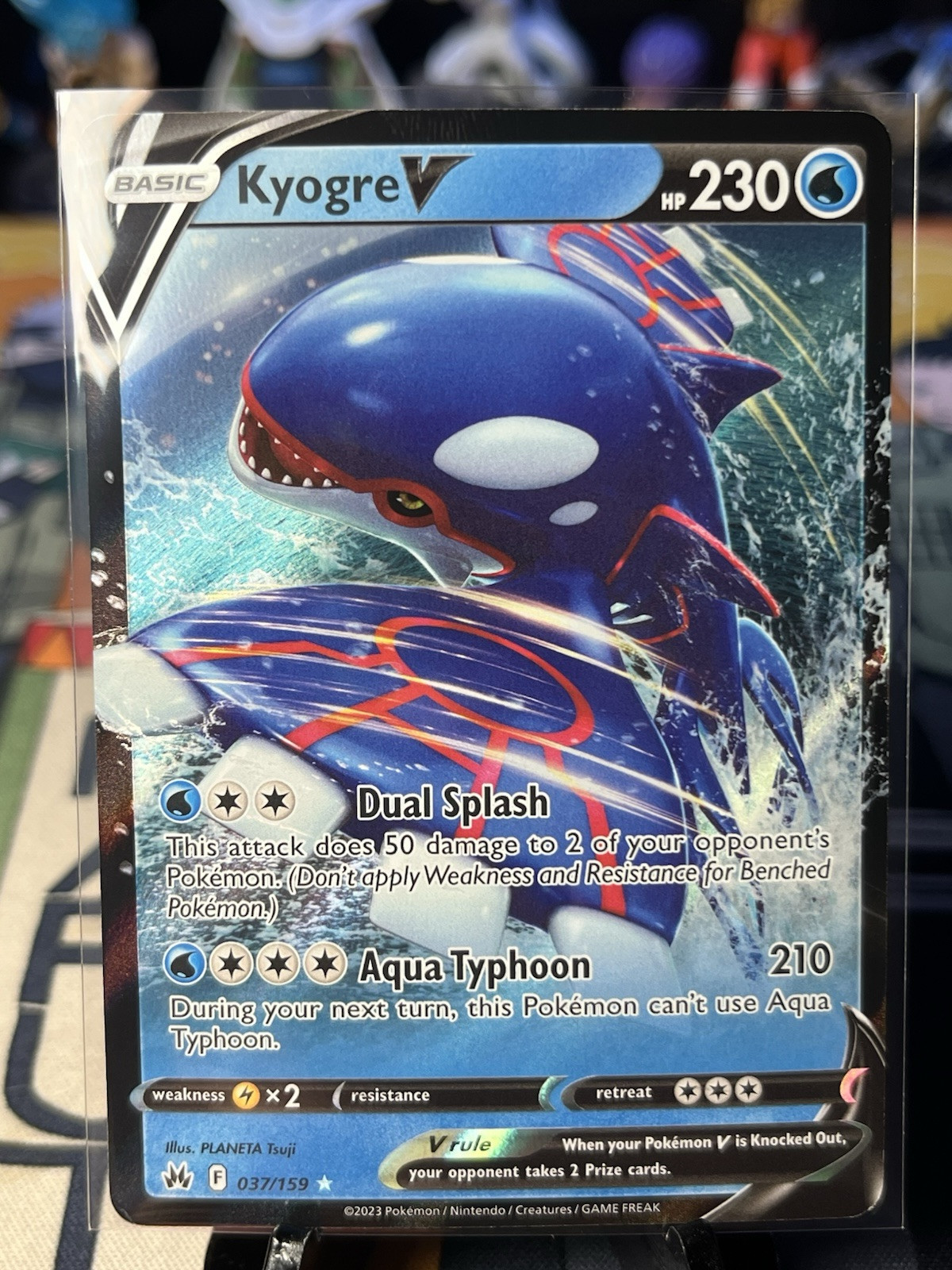 Kyogre V 037/159 - Pokemon Crown Zenith - Near Mint Holo Ultra Rare