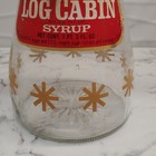 Vtg 1960 Log Cabin Syrup Clear Glass Pitcher W/Gold Starburst Design & White Lid — photo 3
