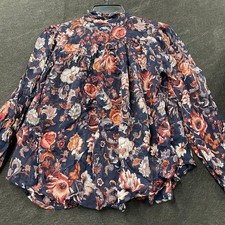 BY ANTHROPOLOGIE Button-Front Balloon Sleeve Blouse Women's Size S