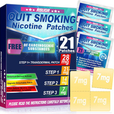 Nicotine Patches Step 1 , 21mg Upgraded to 28mg 4  7mg , Quit Smoking Patches,