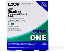 Rugby Clear Nicotine Patches - Transdermal System Patch - Smoking or Vaping...