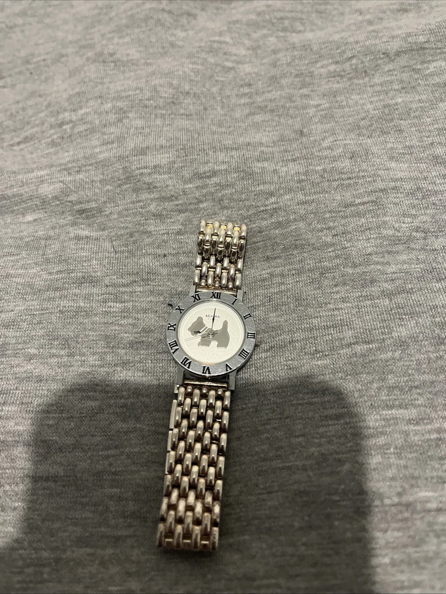 Montre Vintage Agatha Paris - Cadran Argenté, Bracelet Cuir Noir - Quartz - Occasion