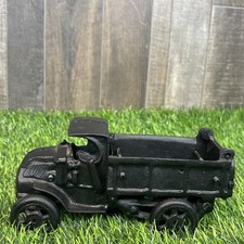 Vintage Cast Iron Dump Truck Toy Taiwan Heavy Metal Black Truck Decor