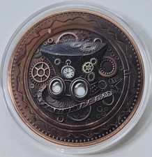 5oz .999 Copper Colorized Steam Punk in a Capsule *Free Shipping