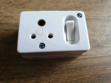 Vintage MK White 2 Amp Round Pin Switched Socket NOS (NL-669)
