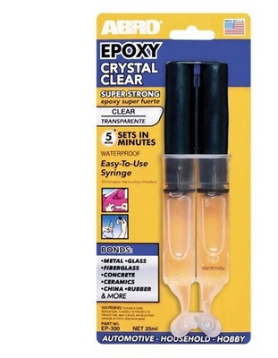 Epoxy Crystal Clear Syringe 25g Super Strong Adhesive (ABRO)