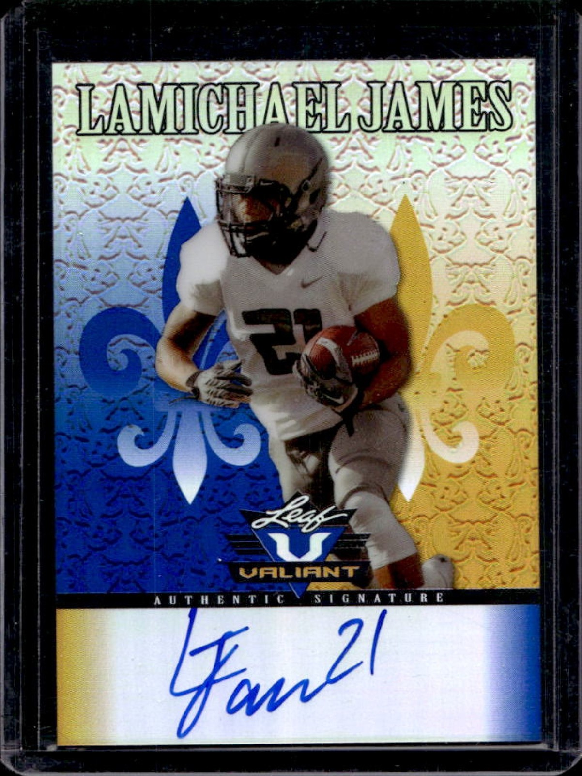 LaMichael James Leaf Valiant #LJ1 Autograph-Blue
